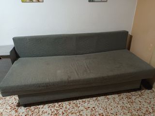 Sofá cama gris tela