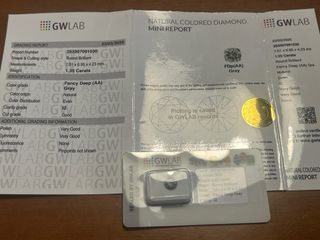 Diamante Gris GWLAB 1.35 Quilates Redondo Brillant