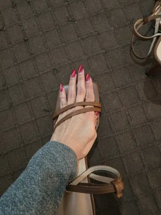 Sandalias tacón tiras finas T38