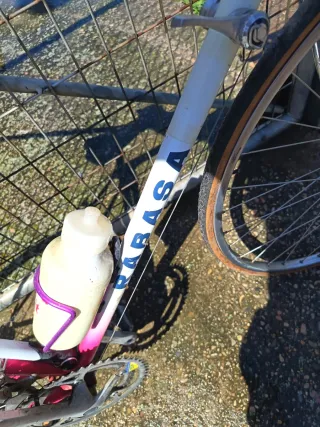 Bicicleta de carretera vintage rosa