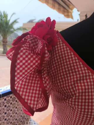 Conjunto dos piezas con volantes en falda y manga