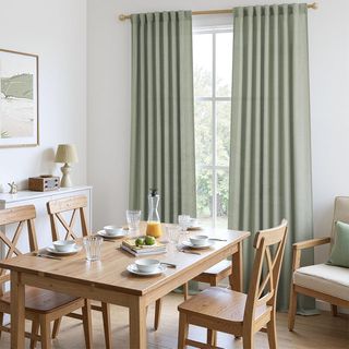 Tende in Lino Verde per Soggiorno e Camera da Letto