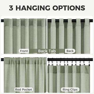Tende in Lino Verde per Soggiorno e Camera da Letto
