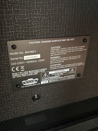 Amplificador Vox AC15C1 como nuevo