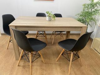 ¡¡ REBAJA OFERTA Mesa madera 140x80 blanca4 sillas