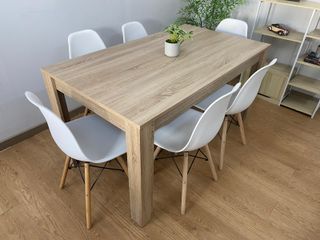 ¡¡ REBAJA OFERTA Mesa madera 140x80 blanca4 sillas