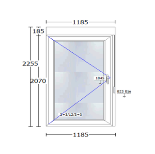 Puerta PVC CORTIZO 118,5 x 225,5 NUEVA