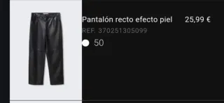 Pantalón efecto cuero recto talla plus MANGO