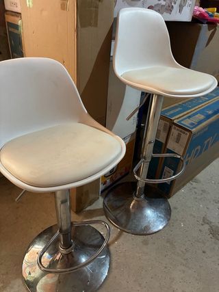 Taburetes de Cocina Blancos (2 unidades)