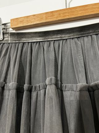 Falda tul gris volantes talla única