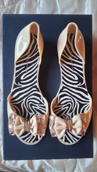 Sandali donna fiocco beige