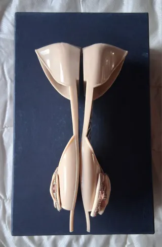 Sandali donna fiocco beige
