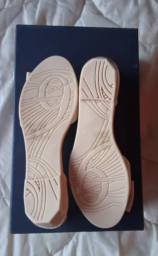 Sandali donna fiocco beige