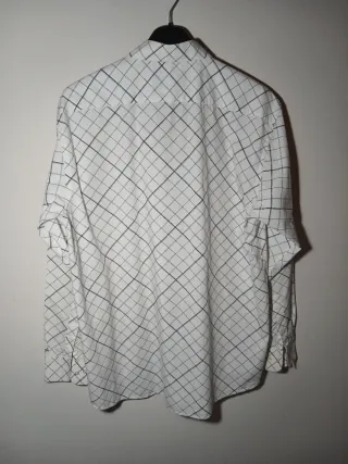 Camicia uomo Likas a quadri bianca taglia XXL
