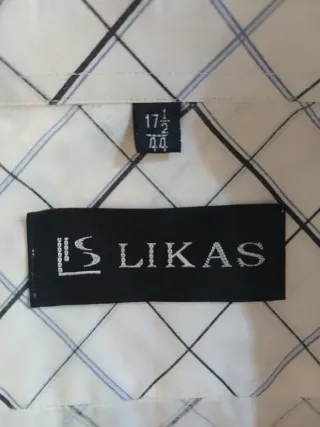 Camicia uomo Likas a quadri bianca taglia XXL