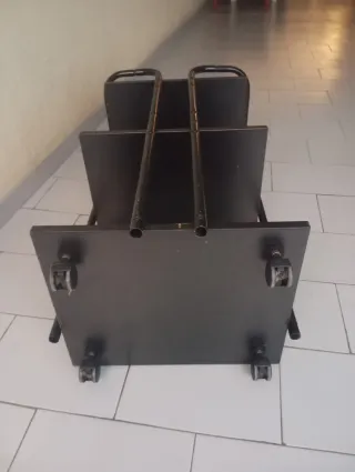 Mesa auxiliar 3 estantes negra