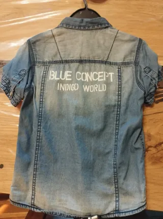 Camicia jeans bimbo mezza manica