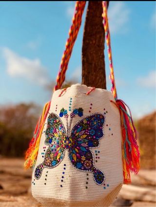 Mochila Wayuu colombiana Mariposa