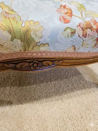 Tresillo,sillon,descalzadora Isabelina,madera.