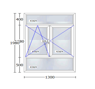 2 Ventanas PVC CORTIZO 130 x 198 NUEVAS