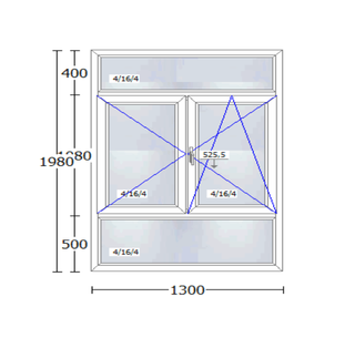 2 Ventanas PVC CORTIZO 130 x 198 NUEVAS