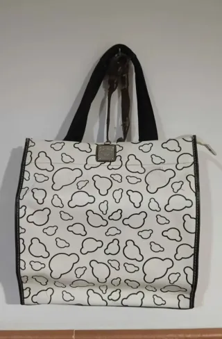 Bolso blanco y negro con ositos