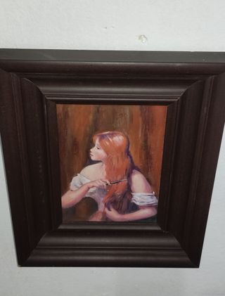Cuadro Lienzo Óleo/Acrílico Mujer Pelirroja
