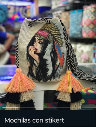 Mochila Wayuu Colombiana con Diseño