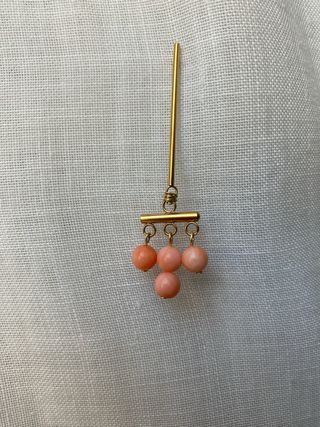 Pendientes colgantes coral y acero inoxidable 18k