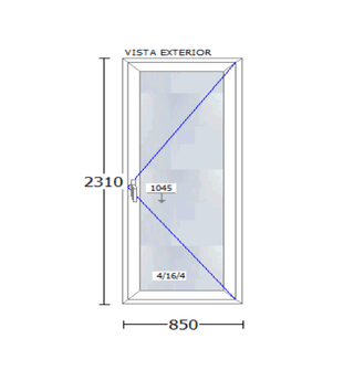 Puerta PVC CORTIZO 85 x 231 NUEVA