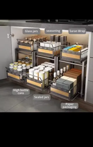 Estantería Cocina 2 Niveles Metal Madera