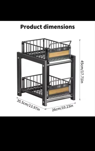 Estantería Cocina 2 Niveles Metal Madera