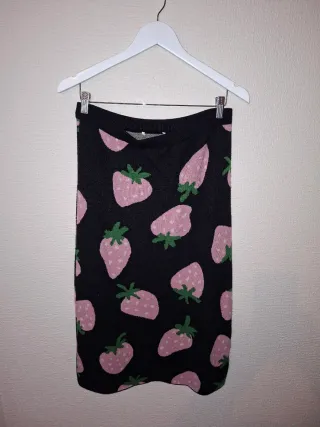 Conjunto lana 2 piezas rosa Jersey y falda