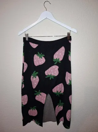 Conjunto lana 2 piezas rosa Jersey y falda