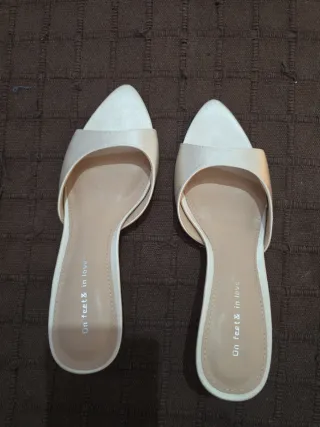 Sandalias tacón alto T37 beige