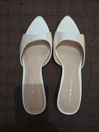 Sandalias tacón alto T37 beige