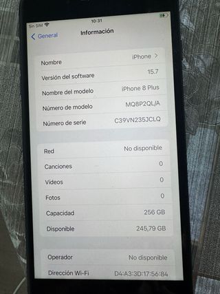 iPhone 8 Plus 256 GB Space Gray