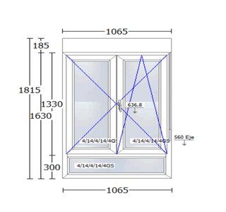3 Ventanas PVC CORTIZO 106,5 x 181,5 NUEVAS