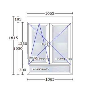 3 Ventanas PVC CORTIZO 106,5 x 181,5 NUEVAS