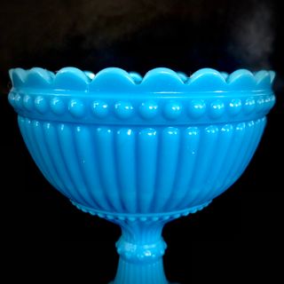 Antiguas Copas Opalinas Azules Italia 60s