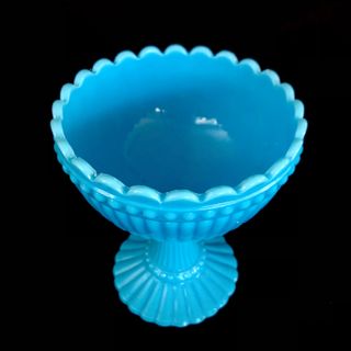 Antiguas Copas Opalinas Azules Italia 60s