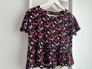 Camiseta Blanco Talla S Estampado Corazones