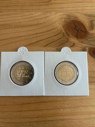 2 Monedas 2 Euros Francia 2007 y 2008 SC