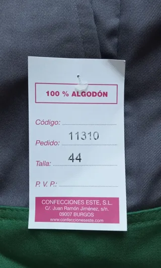 Pantalón de trabajo gris con detalles verdes