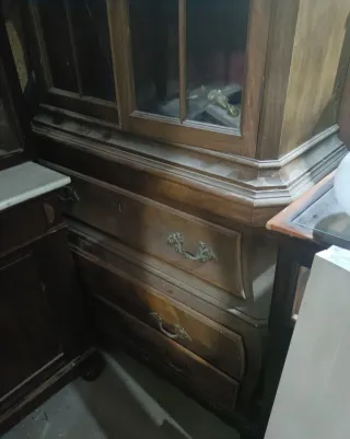 Vitrina PARA RESTAURAR madera cristal con cajonera