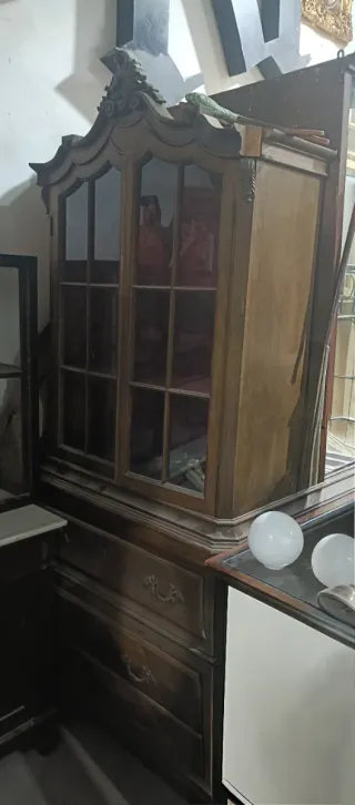 Vitrina PARA RESTAURAR madera cristal con cajonera