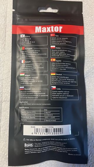 3 Paq. Pasta Térmica Maxtor CTG8