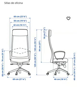 Silla de trabajo Ikea MARKUS gris