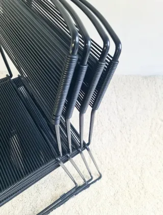 4 Sillas estilo Alias Spaghetti. Vintage, 70s.