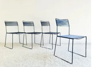 4 Sillas estilo Alias Spaghetti. Vintage, 70s.